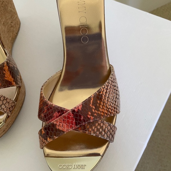Jimmy Choo Leather Pandora Wedge Sandal - Picture 1 of 3